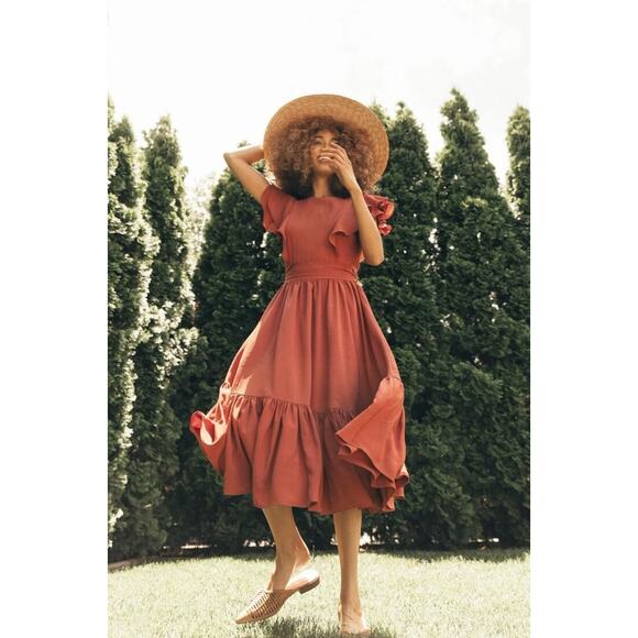 Ivy City Co Dresses & Skirts - New Ivy City Co Flowy Ruffle Mauve Dress M